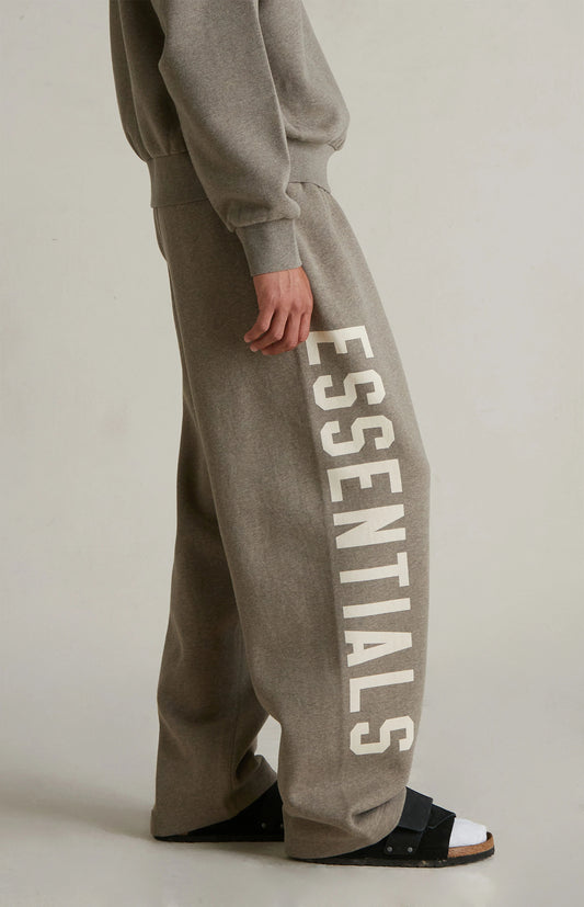 Pantalons Logo Essentials Marron Sable